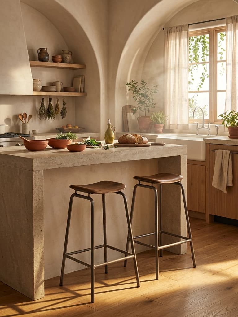 Mediterranean kitchen lifestyle scene