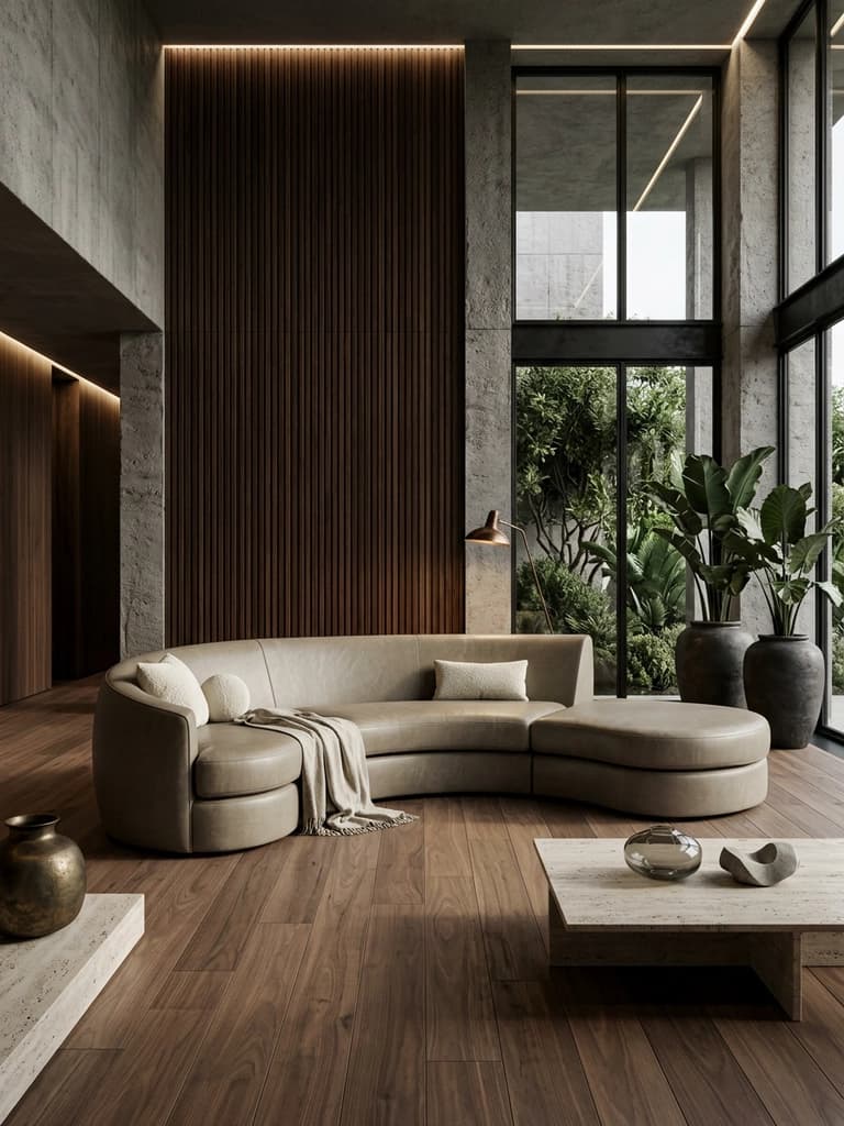 Living room furniture staging
