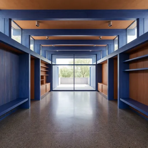 orange brown catalog styling — Retro Symmetry In Indigo