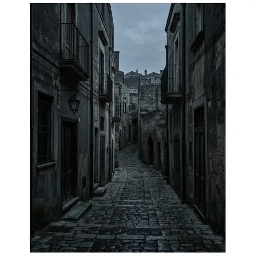 anthracite catalog styling — Shadowed European Street Atmosphere