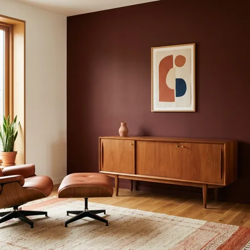 burgundy catalog styling — Warm Retro Nordic Atmosphere