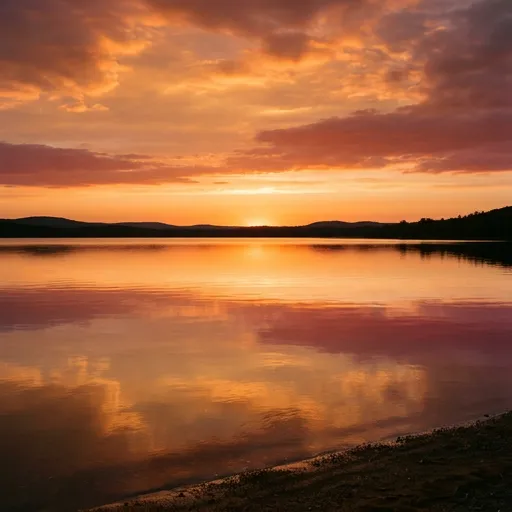sunset orange catalog styling — Glowing Dusk Reflections