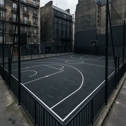 matte black catalog styling — Urban Court in Shadows