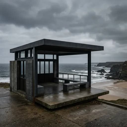dark grey catalog styling — Stormy Seaside Solitude