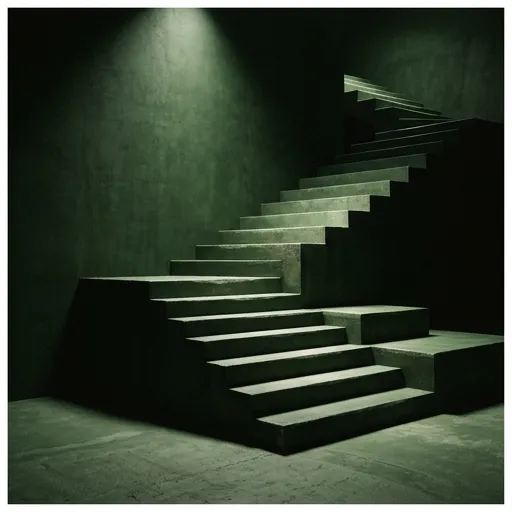 earth green catalog styling — Dramatic Staircase In Earth Tones