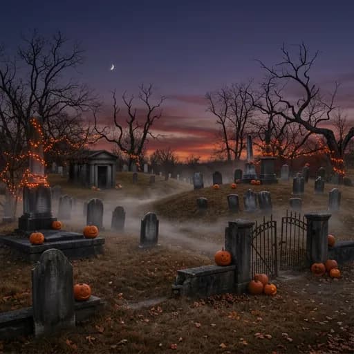 Eerie Poppy-Hued Twilight Scene