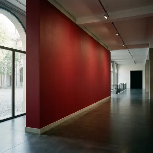 deep red catalog styling — Crimson Exhibition Space