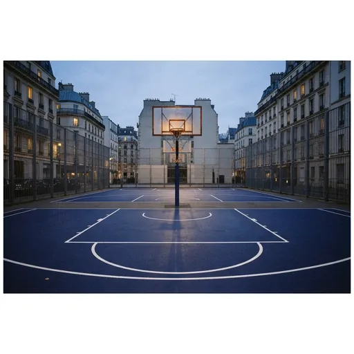 orange brown catalog styling — Vibrant Urban Court Atmosphere