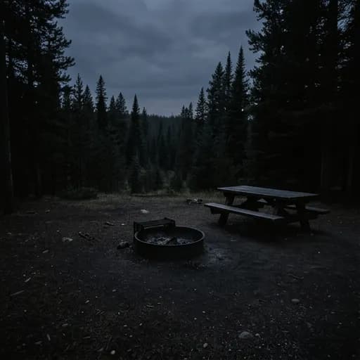matte black catalog styling — Shadowy Wilderness Retreat