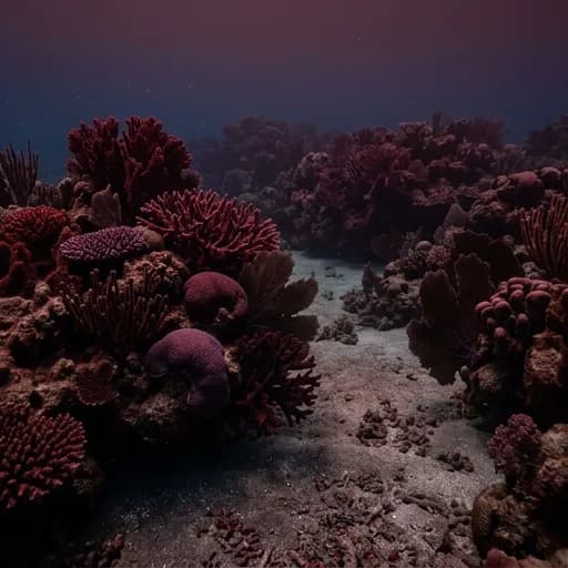 coral catalog styling — Deep Bordeaux Underwater Solitude