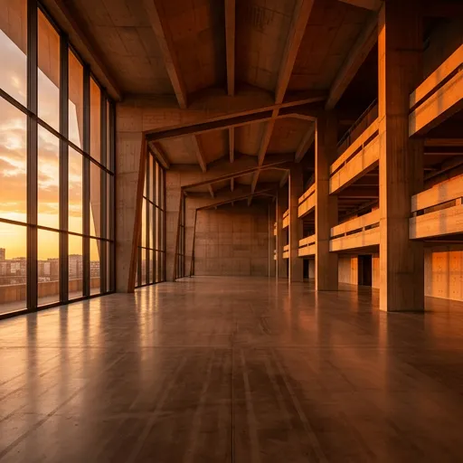 sunset orange catalog styling — Warm Concrete Dusk Atmosphere