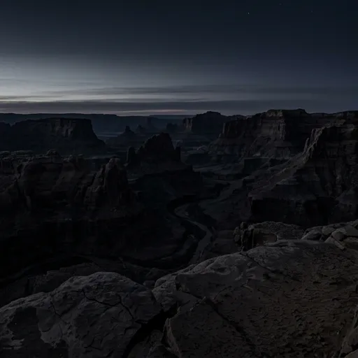 jet black catalog styling — Stark Desert Noir Landscape