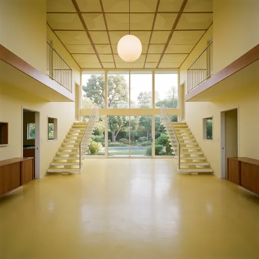pastel yellow catalog styling — Retro Pastel Symmetrical Elegance