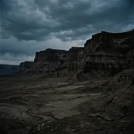 matte black catalog styling — Stark Desert Monochrome Solitude