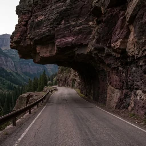 dark maroon catalog styling — Shadowy Mountain Pass Atmosphere
