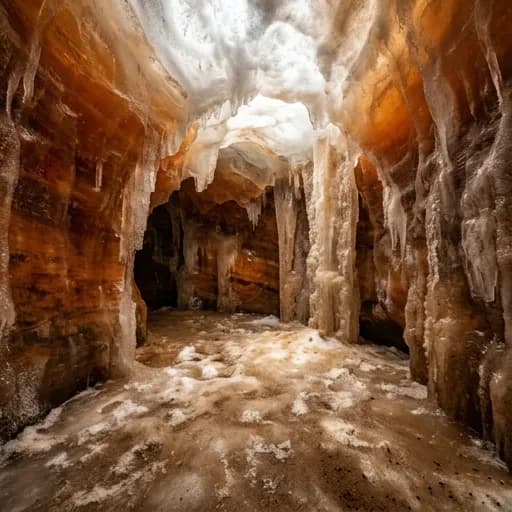 orange catalog styling — Warm Glow in Frozen Depths