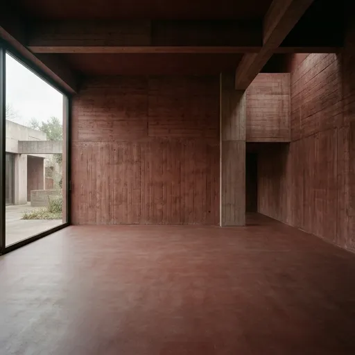 oxblood catalog styling — Raw Concrete Crimson Solitude