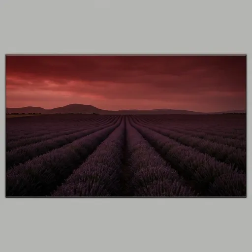 lavender catalog styling — Crimson Blooms in Twilight