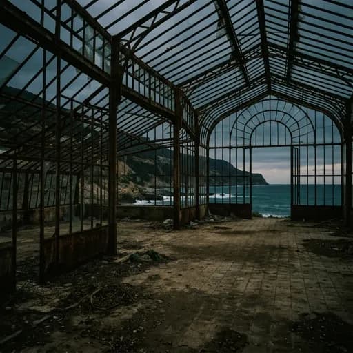 green catalog styling — Dramatic Coastal Greenhouse Solitude