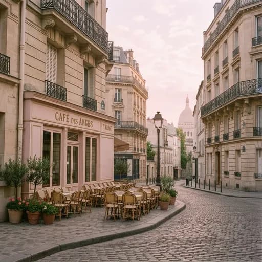 soft pink catalog styling — Romantic Parisian Pastel Dreamscape