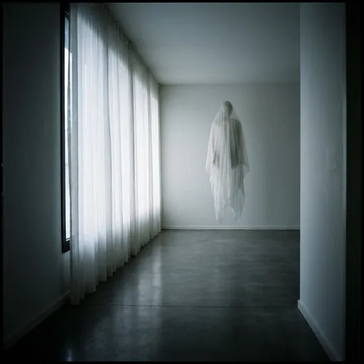 white catalog styling — Haunting Monochrome Draped Silence