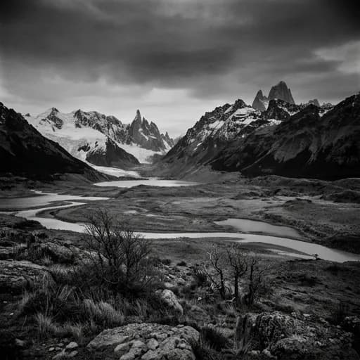 noir catalog styling — Desolate Monochrome Wilderness