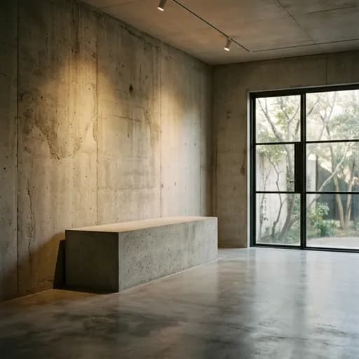 cement catalog styling — Dramatic Minimalist Luxury Space