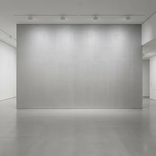 silver catalog styling — Sleek Minimalist Exhibition Space