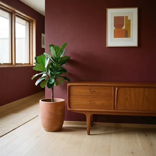 burgundy catalog styling — Warm Nordic Retro Vibes