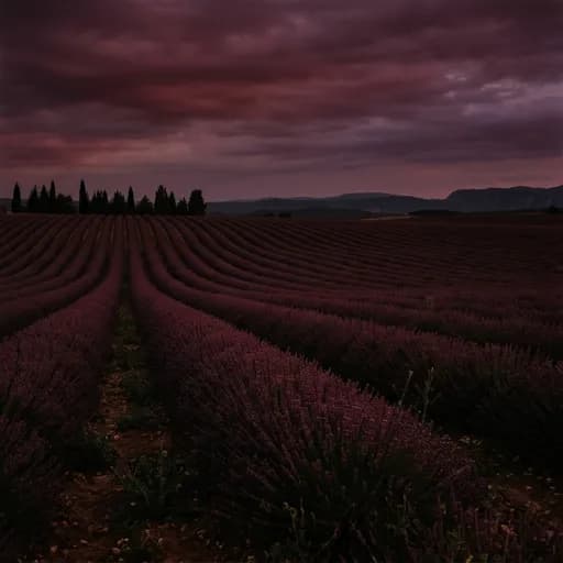 lavender catalog styling — Twilight Over Blooming Expanse