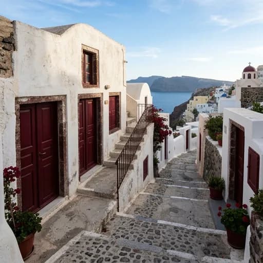 dark red catalog styling — Aegean Dusk Atmosphere
