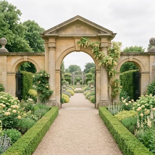 pastel yellow catalog styling — Soft Symmetrical Garden Serenity