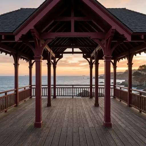 maroon red catalog styling — Seaside Solitude in Crimson